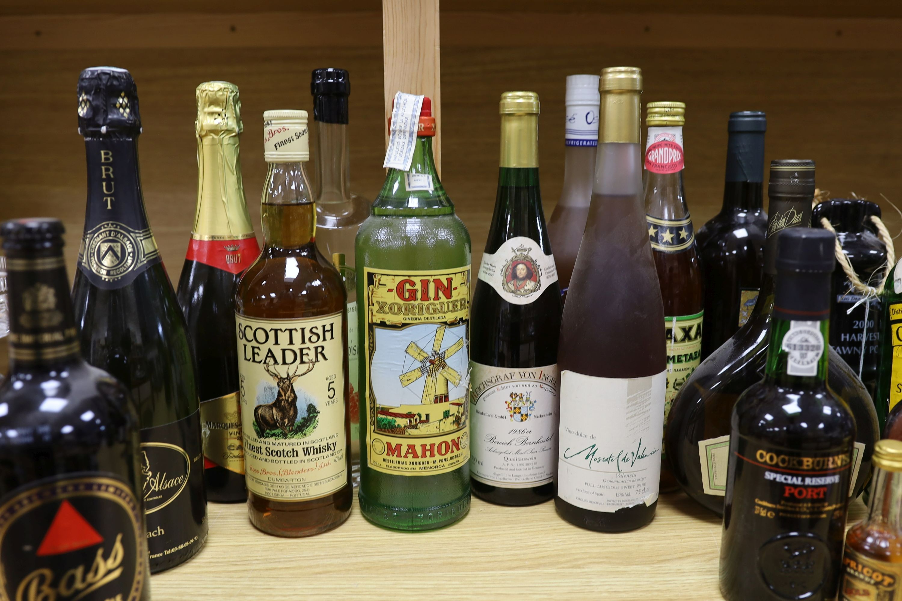 A quantity of various spirits, ports, etc. (21)